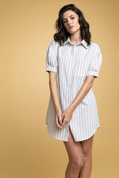 Camisa de Dormir Colíco Líneas beige