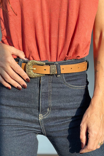 Cinturón Sierra Camel/Oro