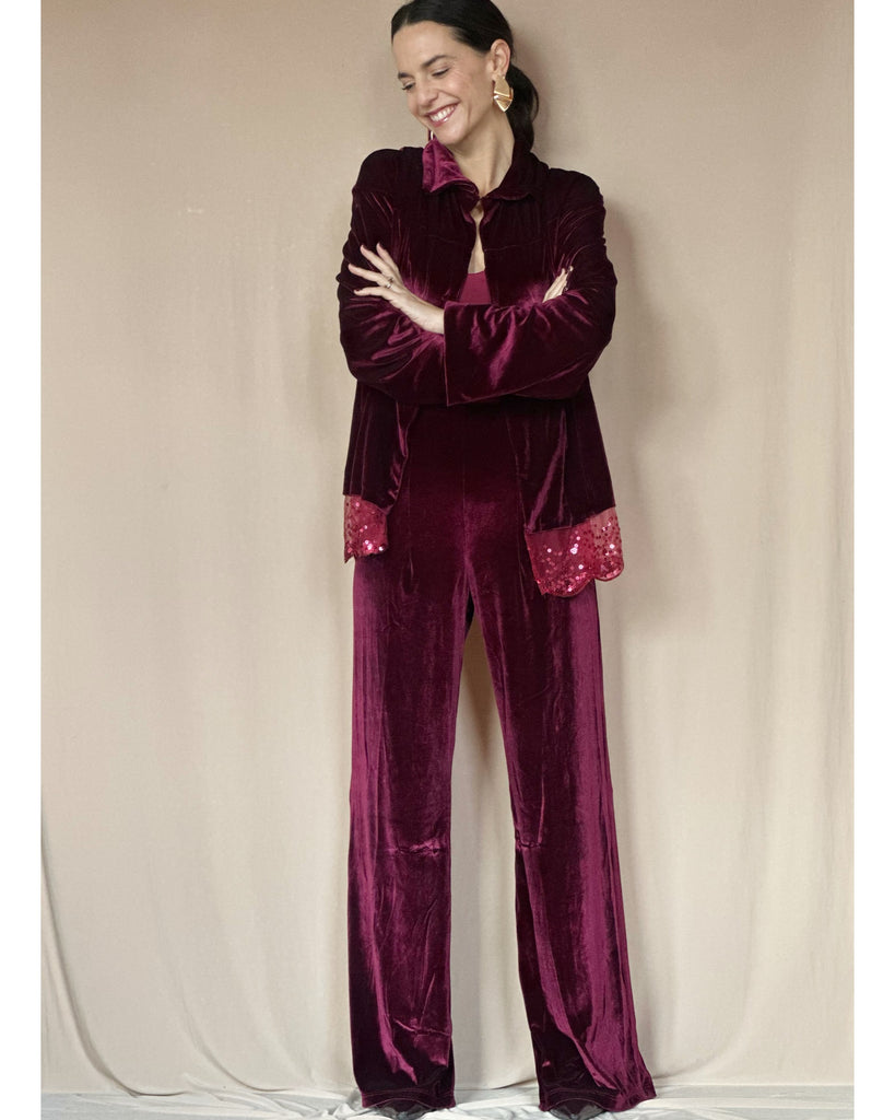 Chaqueta Velvet Burdeo