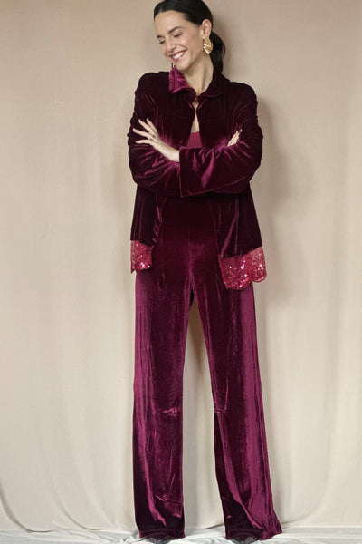 Chaqueta Velvet Burdeo