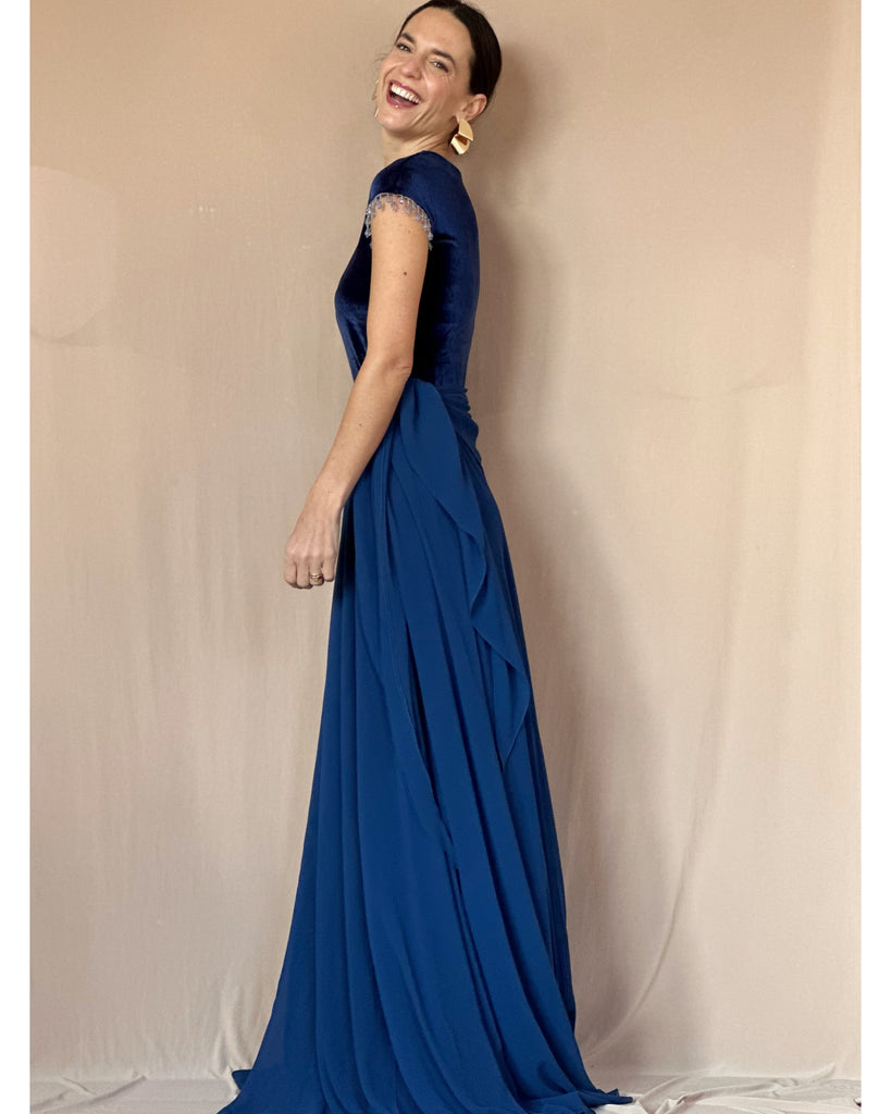 Vestido Isabel Velvet Azul