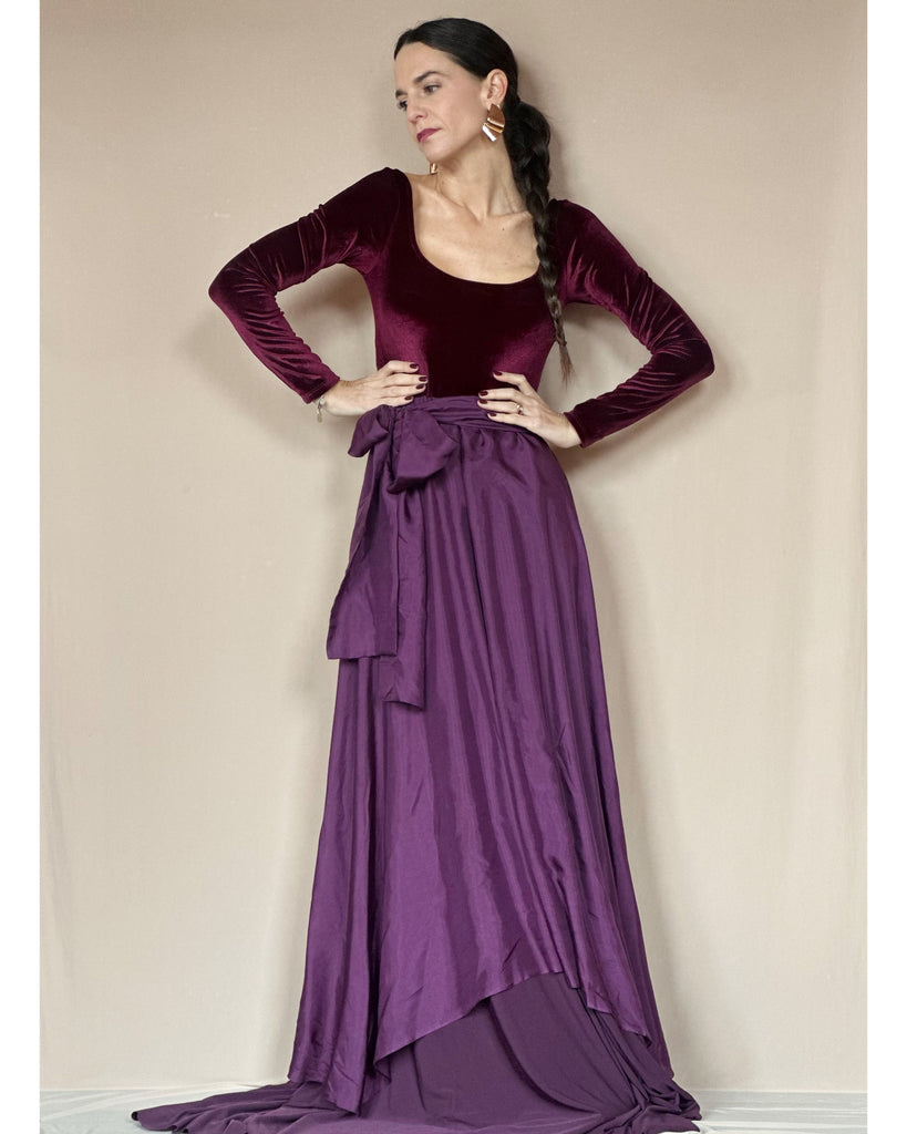 Vestido Isabel Velvet Burdeo