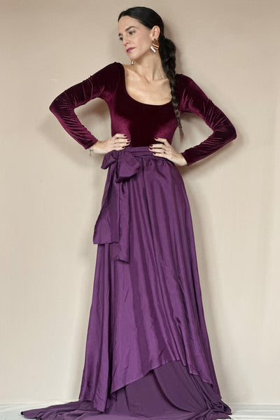 Vestido Isabel Velvet Burdeo
