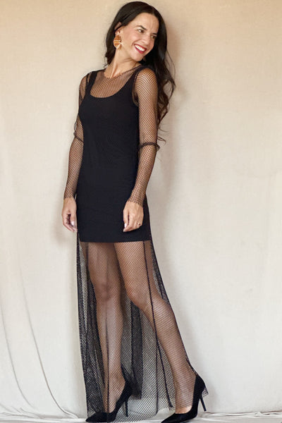Vestido Malla Largo