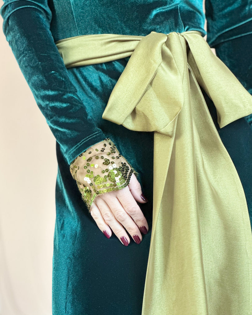 Vestido Antonieta Velvet Verde