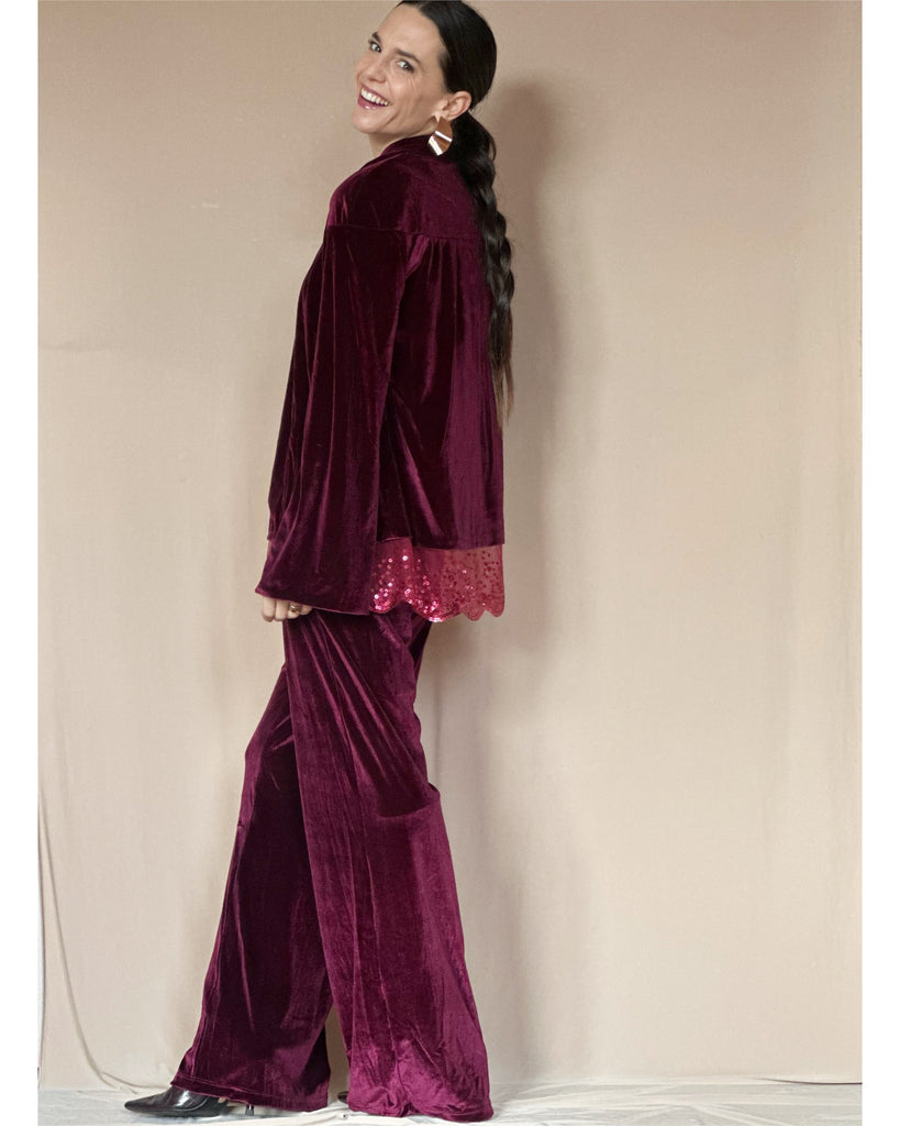 Chaqueta Velvet Burdeo