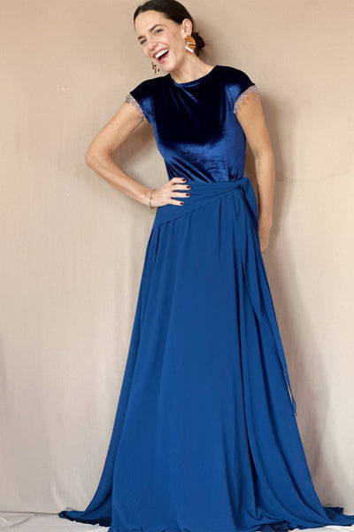 Vestido Isabel Velvet Azul