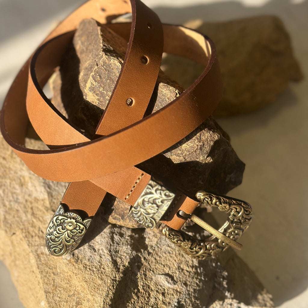 Cinturón Sierra Camel/Oro