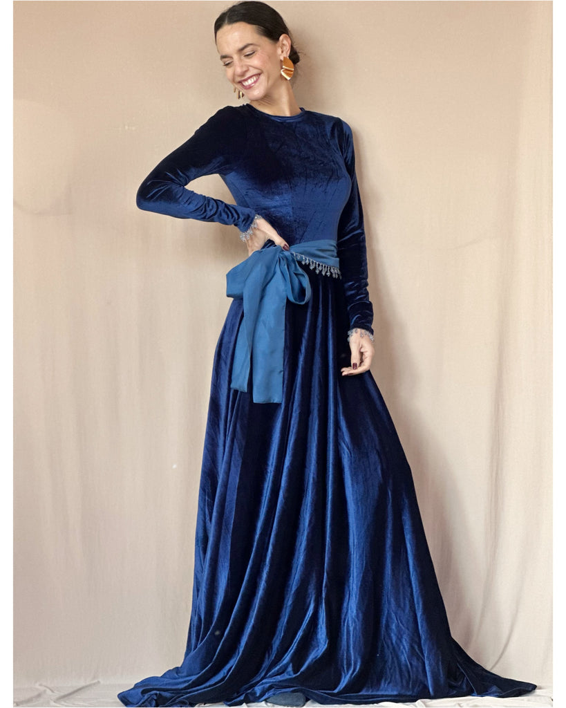 Vestido Victoria Velvet Azul