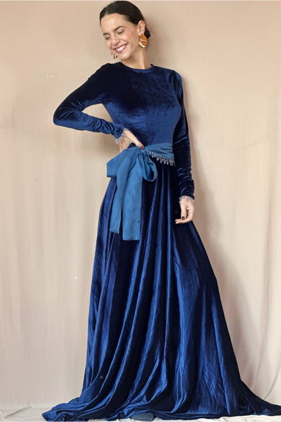 Vestido Victoria Velvet Azul