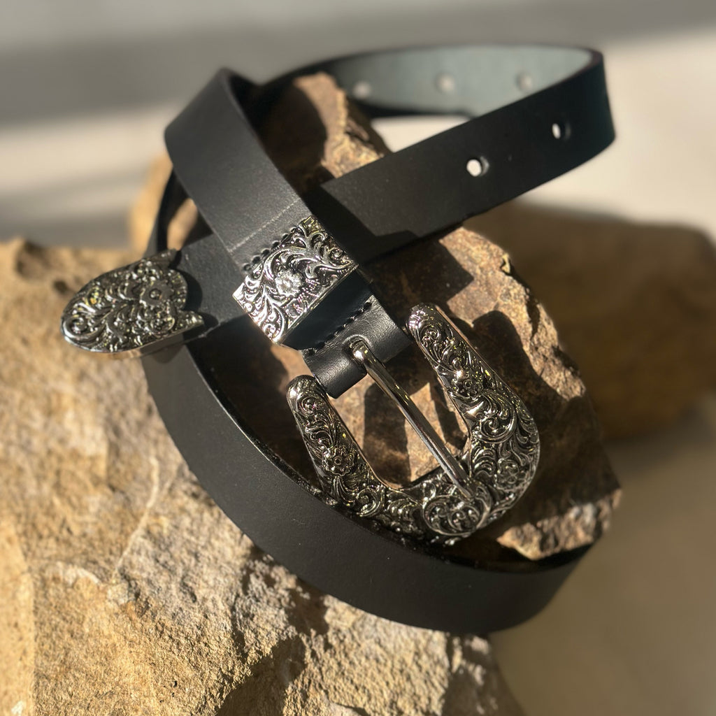 Cinturón Sierra Negro/Plata