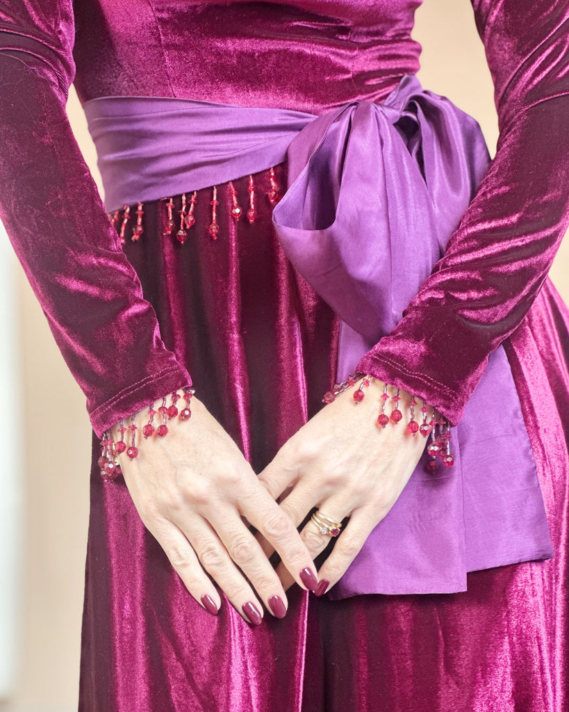 Vestido Victoria Velvet Burdeo