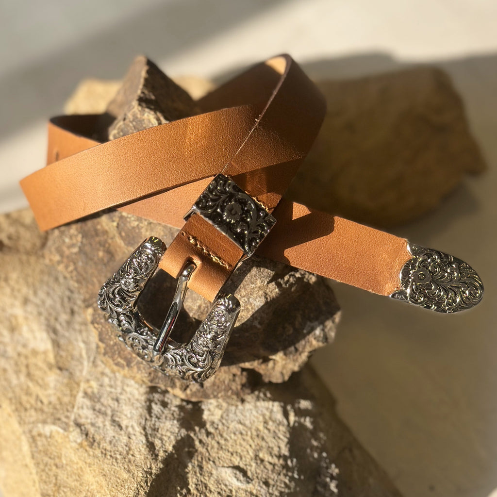 Cinturón Sierra Camel/Plata